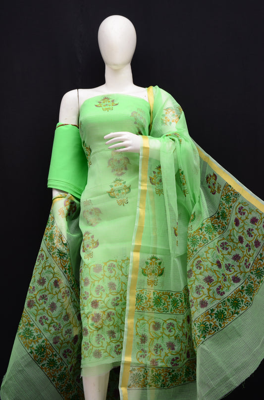 Floral Print Handblock 3-Piece Unstitched Suit (5 variants)