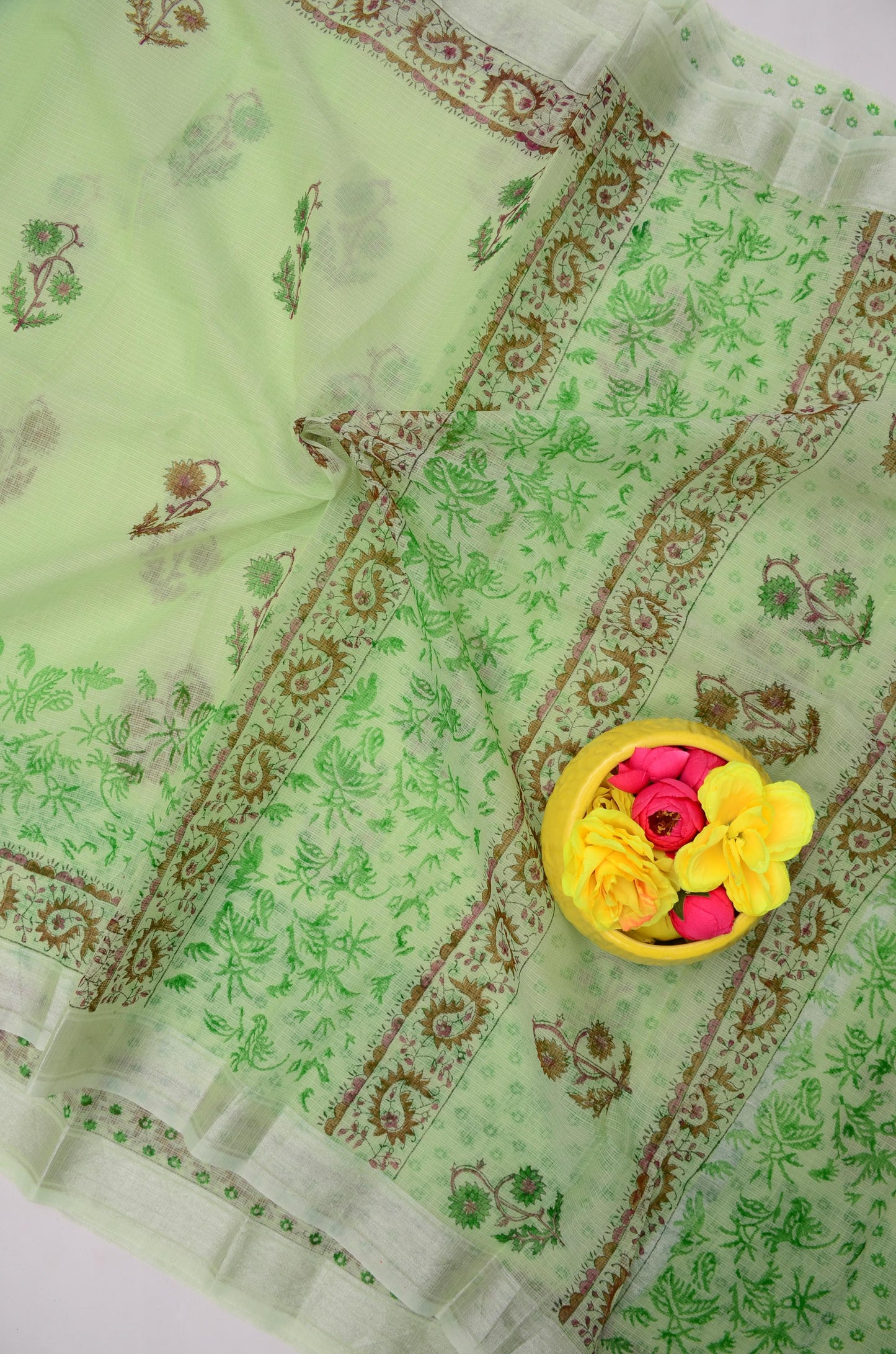 Premium Handblock Printed Floral Saree ( 4 colors )
