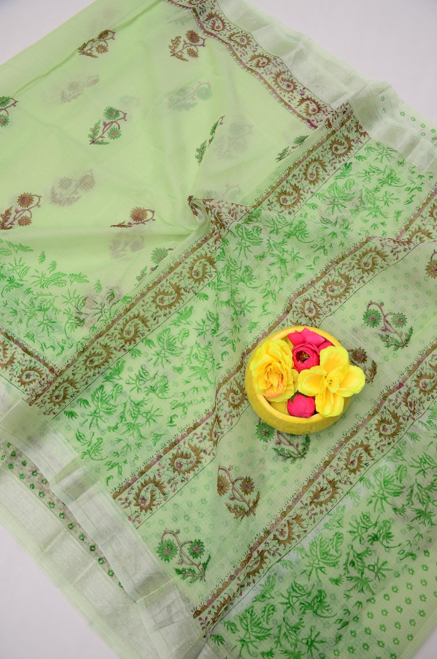 Premium Handblock Printed Floral Saree ( 4 colors )
