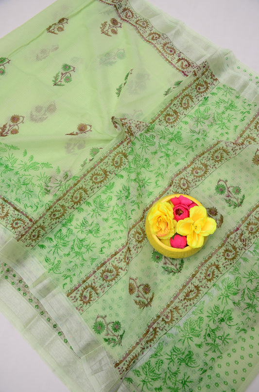Premium Handblock Printed Floral Saree ( 4 colors )