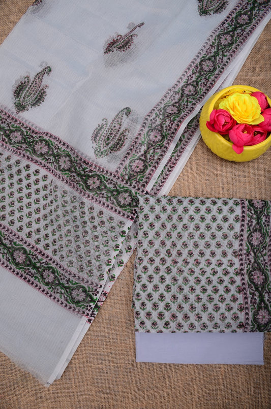 Classic Hand block Printed Paisley Suit (5 colors)